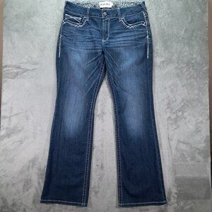 Ariat REAL Jean Women 35x33, Tag 33R Blue Boot Cut Mid Rise Stretch 10017510